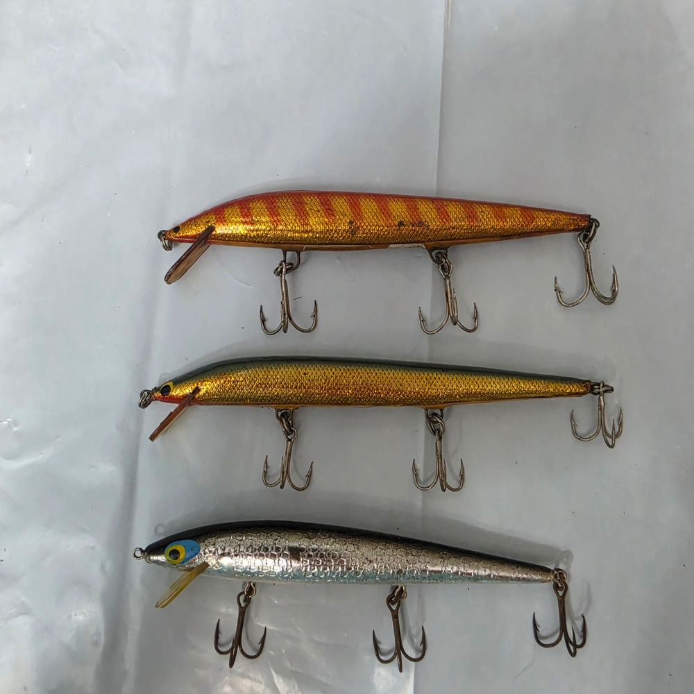 Bagley & Smithwick Fishing Lure Lot 3pc 5in Gold Silver Bang-O and Rouge